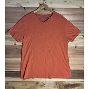 Marc Anthony Mens XXL V Neck T Shirt Orange Short Sleeve Casual